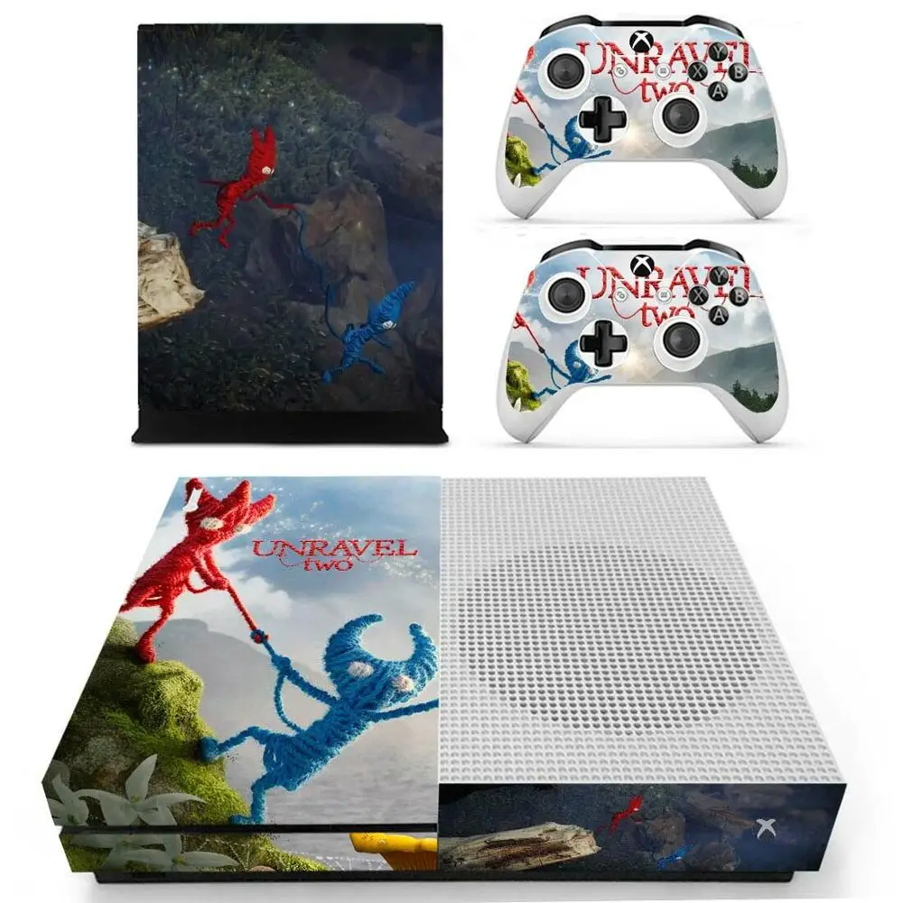 YS-xboxoneS-1473 Раскройте два для Xbox One S кожа Виниловая Наклейка Pegatina Adesivos для Xbox one тонкая консоль и два контроллера шкуры - Цвет: YS-xboxoneS-1473
