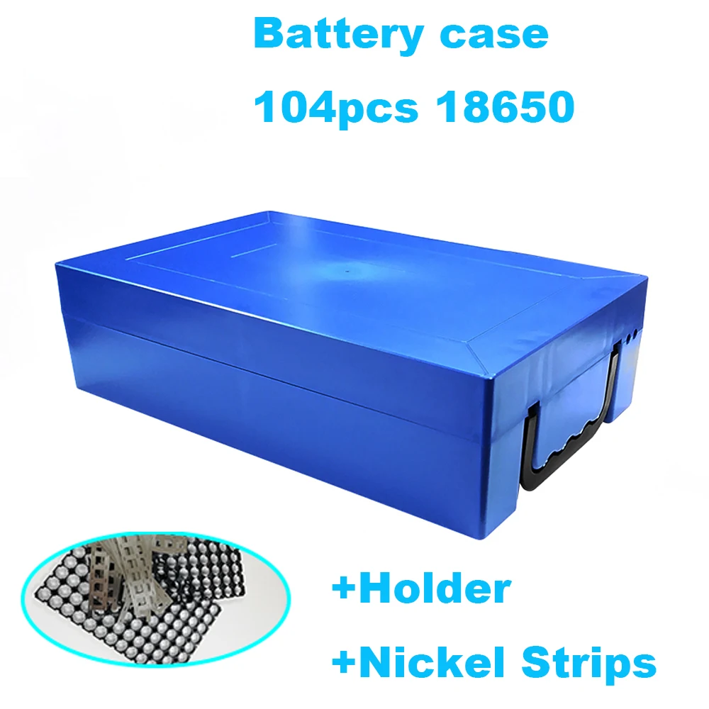 36V 48V Lithium Battery Box 104pcs 18650 LiIon Pack Cell Housing Case