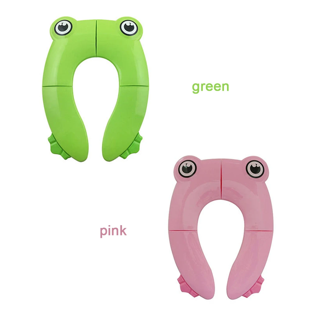 Cute Frog Baby Travel Folding Potty Seat Toddler Portable Collapsible Children Toilet Mat Children Urinal Cushion Pot Chair Mat