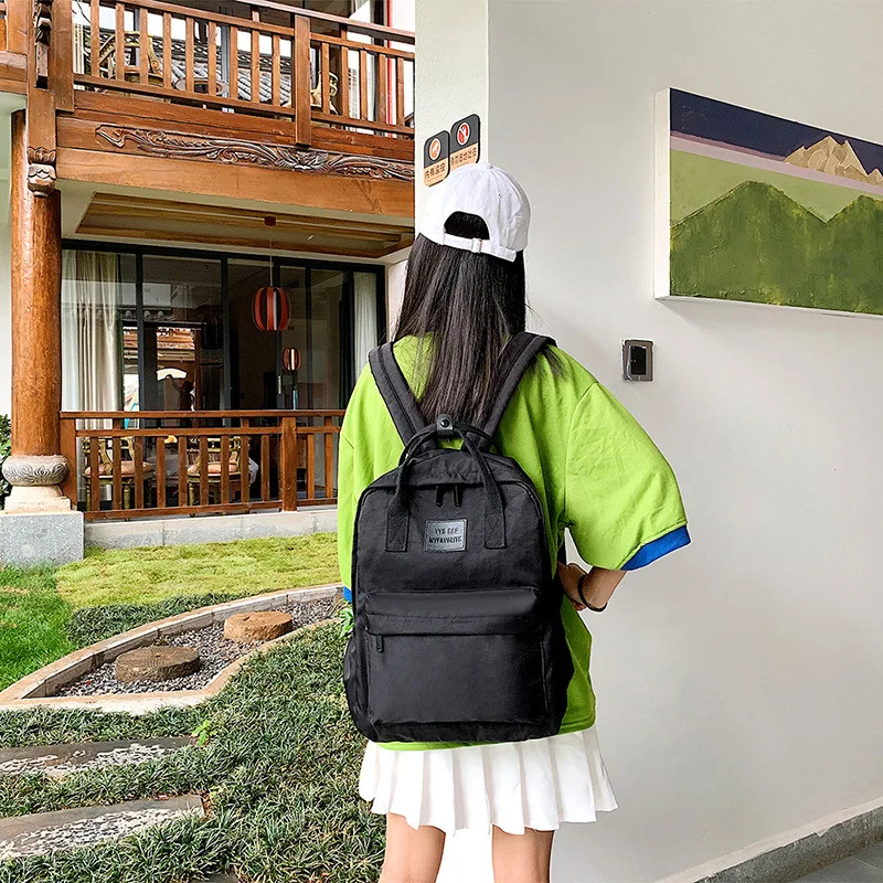 

Canvas Backpack Advertisement Backpack Women's 2019 New Style Fashion Schoolbag Fashion Simple WOMEN'S Bag