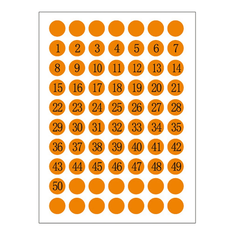 12 шт./лот наклейка с цифрами 1-50 последовательный маленький 1 см Круглый Круг номер этикетка последовательный для вечерние подарок