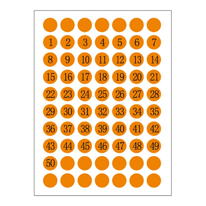 Consecutive Number Stickers 1 - 100 | Small 1/2 inch Round