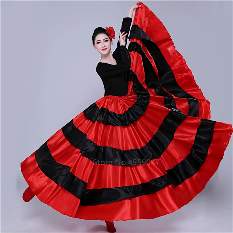 Disfraz de danza española para mujer, traje de Flamenco clásico, falda  Swing, tortilla, actuación del vientre, 2022/360, 540/720