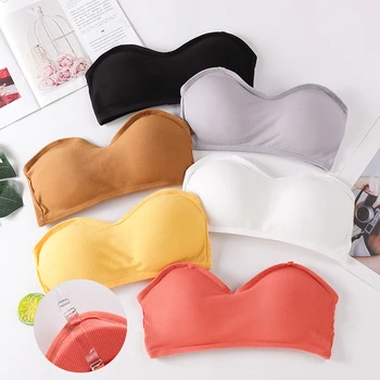 

Fashionable Ladies Strapless Tube Top Invisible Cordless Tube Top Top Sexy Tube Top Bra Cropped Top Soft Sexy Lingerie