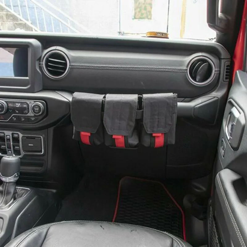 Для Jeep Wrangler JK JL 2007-19 черный Dashboard Co-pilot ручка сумка для хранения легко установить