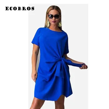 

Big size 6XL 2020 Fat MM Summer woman dress fashion bow solid Dresses Casual plus size women clothing 6xl dress Clearance sale
