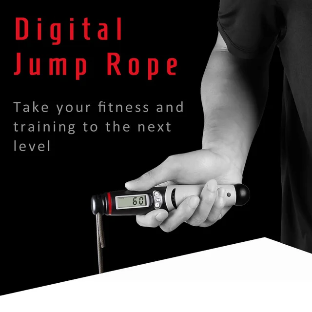 KYTO Jump Rope Digital Counter for Indoor Outdoor Fitness Training Boxing Adjustable Calorie Skipping Rope Workout