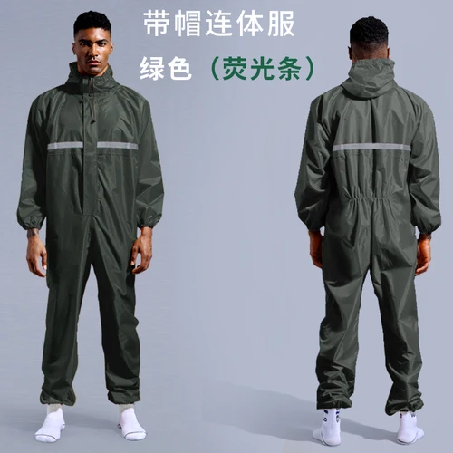 green reflective Дождевик/соединенный мужской Дождевик/комбинезон мужской и женский раздельный дождевик с капюшоном Женский дождевик - Цвет: green reflective