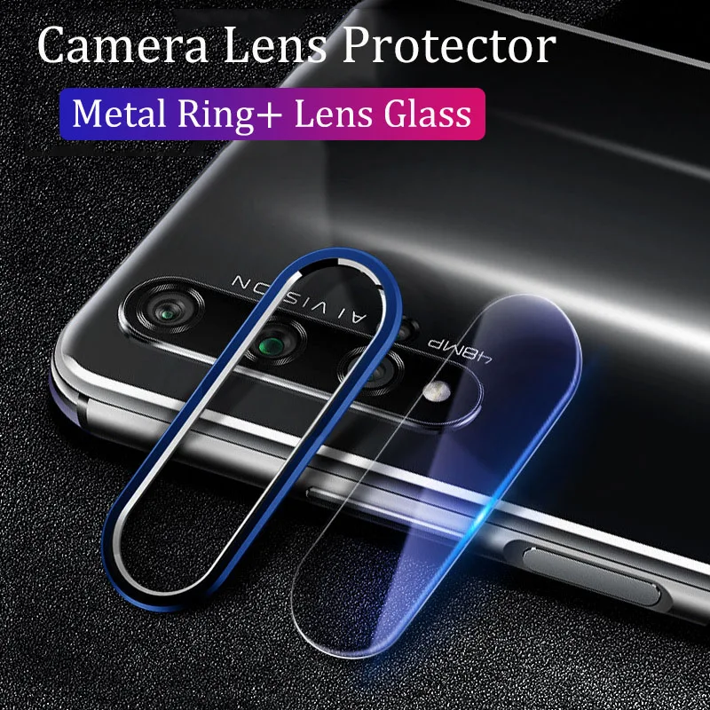 

Camera Protector On For Huawei Honor 20 Pro 20i Case Metal Camera Lens Protective Ring Cover & Tempered Glass Film On Honor20