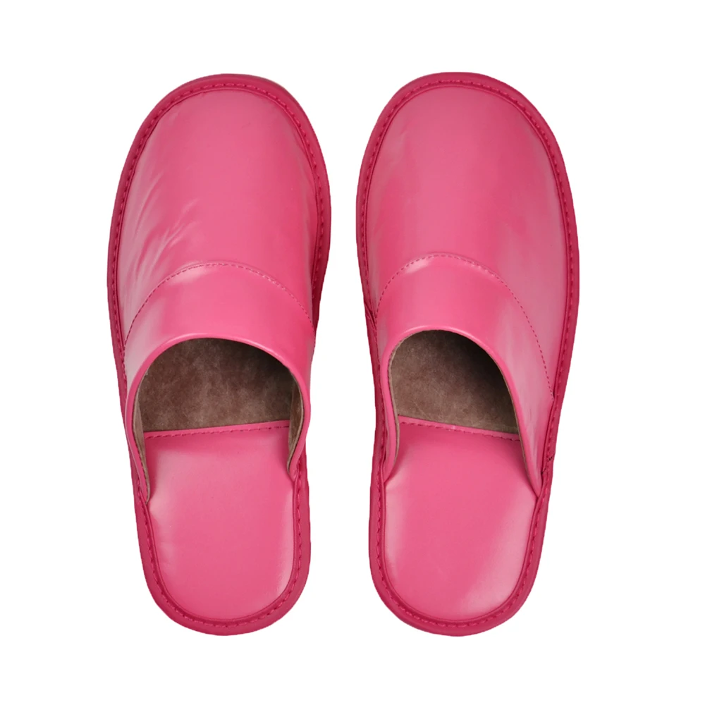Тапочки из натуральной овечьей кожи; домашняя обувь на нескользящей подошве для мужчин и женщин; модные повседневные тонкие туфли с мягкой подошвой; сезон весна-лето - Цвет: 517 Pink
