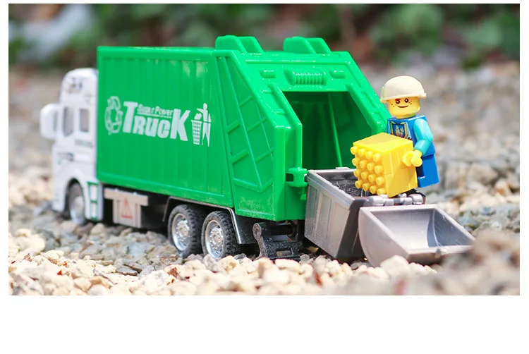 Мини 1:48 масштаб мусоровоз Diecasts& игрушечные транспортные средства модель высокая моделирования инерция мусора Автомобили Модель Коллекция игрушки для детей