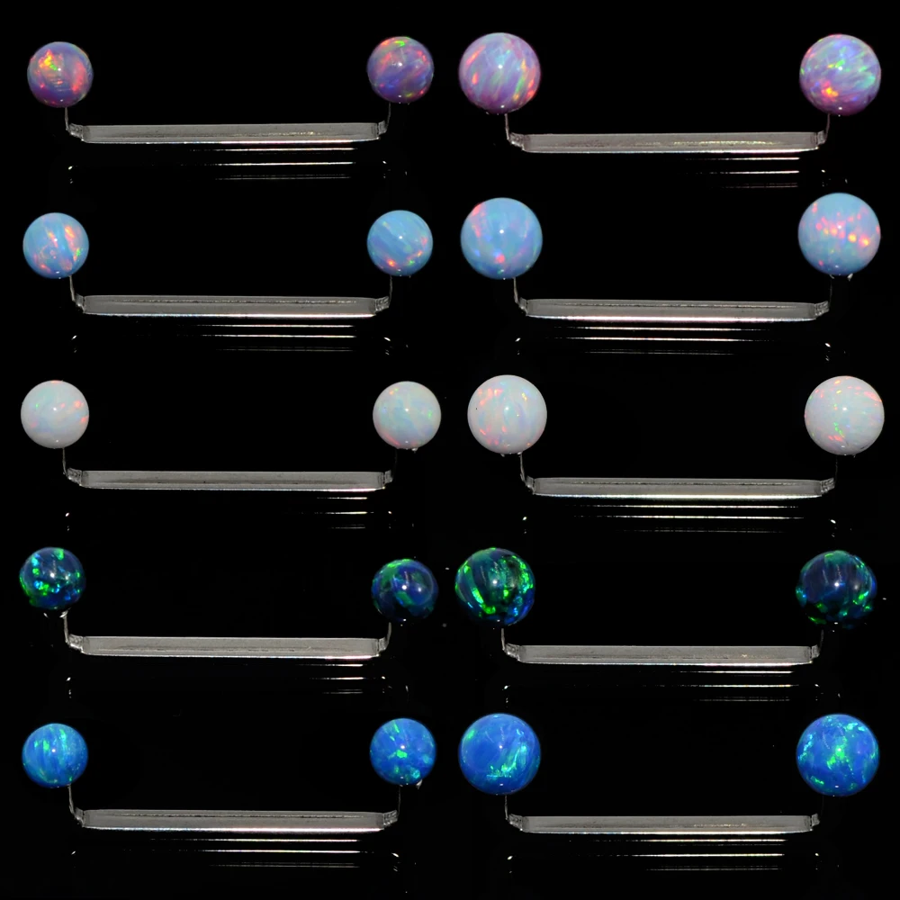 1PC G23 Titanium&ampOpal Round Ball Surface Internally Thread Barbell Piercing 14G steel Micro Dermal Anchor PiercinngJewelry | Украшения и