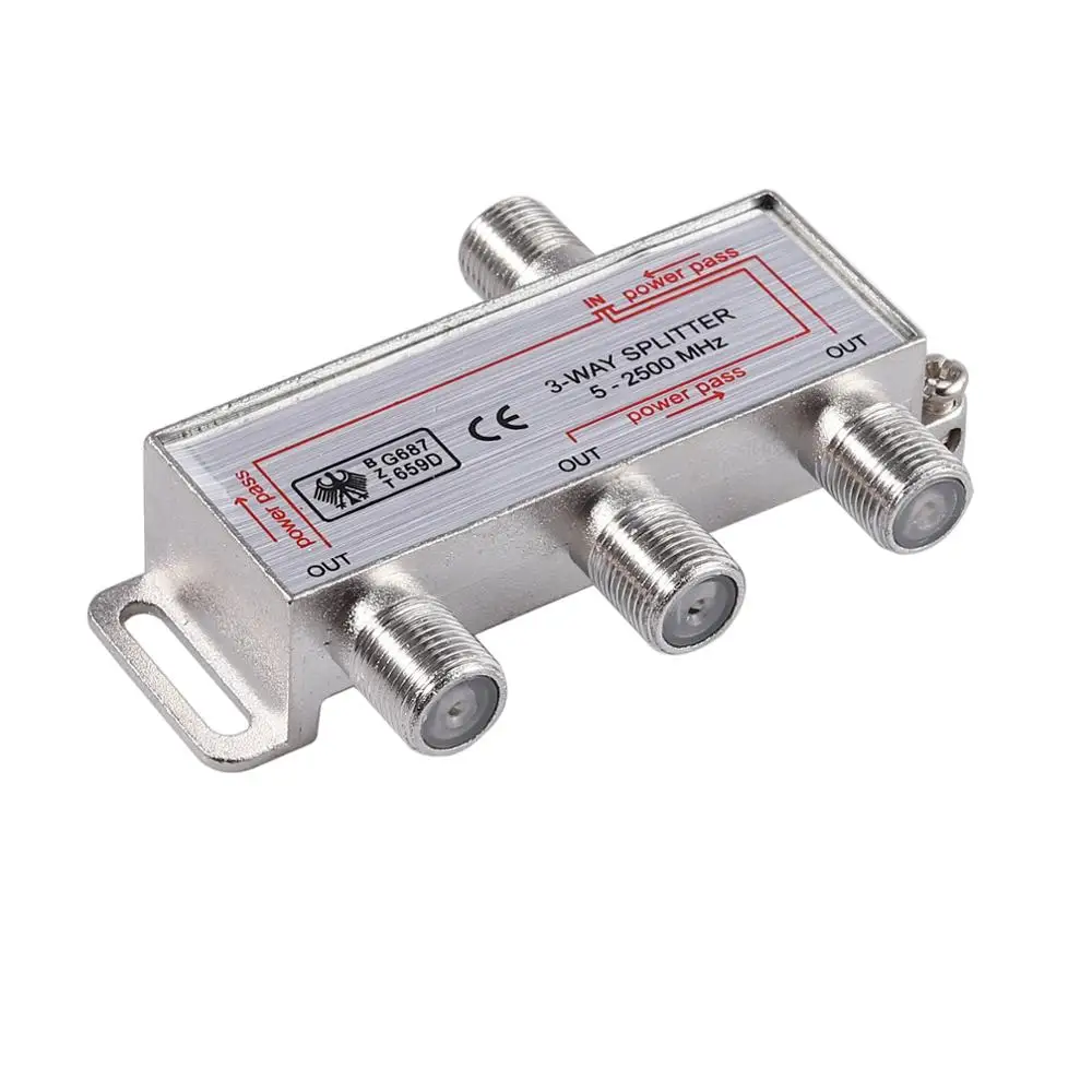 PROZOR 3 Way tv CA tv широкополосный сплиттер 2500 МГц F к коаксиальному адаптеру F к F встроенный Столярный заводской патч-провод высокого качества