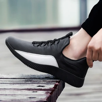 

Spring/Autumn Fashion Men Shoes Anti Slip Casual Shoes For Youth Cheap Men Flats Shoes Hard-Wearing Slip On Flats Footwear