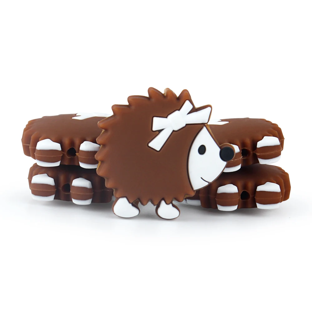 Brown-10pcs Keep& grow 10 шт Силиконовые Бусины Ежик детские товары игрушки для прорезывания зубов DIY Изготовление ювелирных изделий BPA бесплатно Mordedor Силиконовые Бусины - Цвет: Brown-10pcs