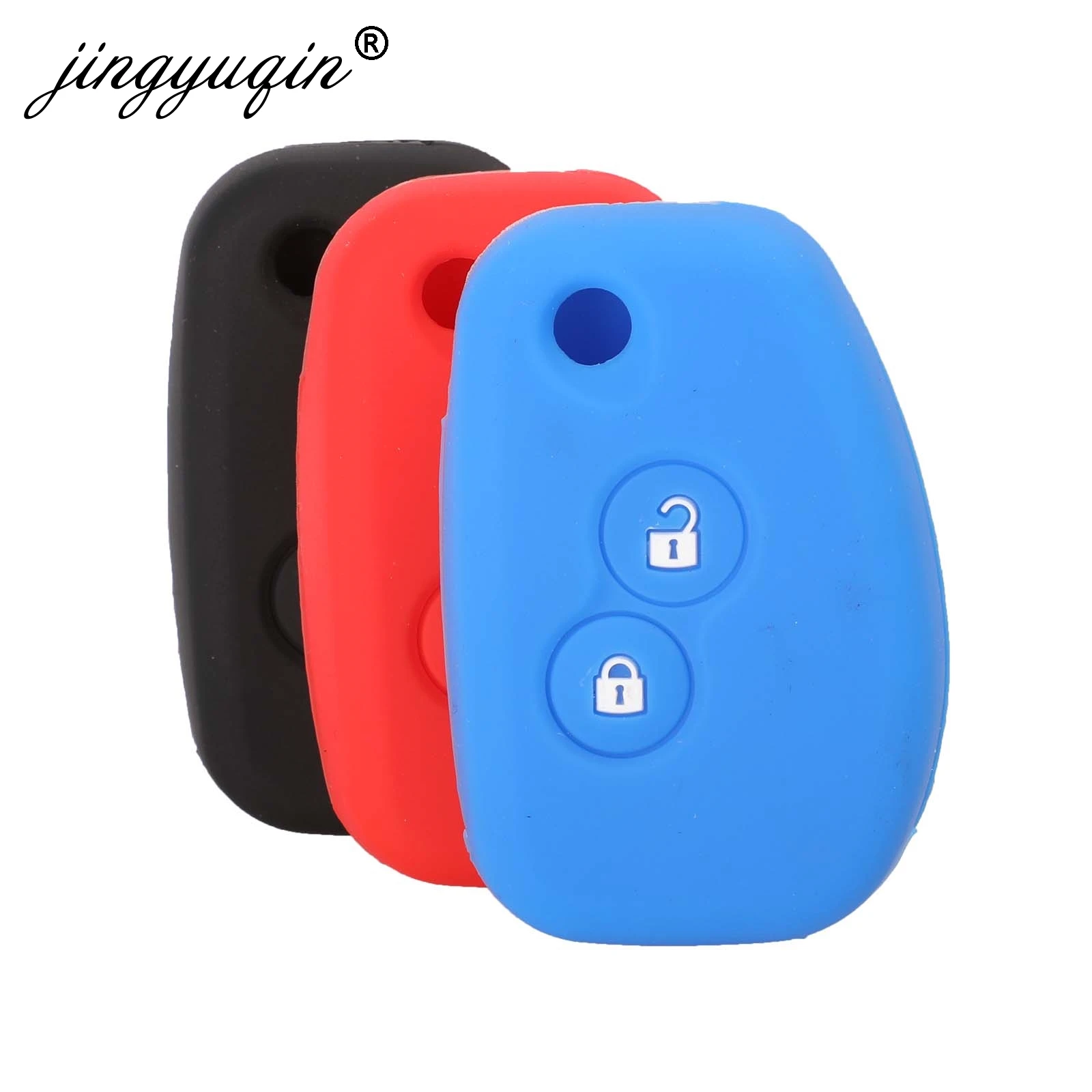 

jingyuqin 30x Silicone Car Flip Key Case Cover 2 Buttons For Renault Kangoo DACIA Scenic Megane Sandero Captur Twingo Modus