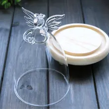 Ангел деревянная основа Цветочный декор Роза стеклянная крышка красочные красивые Опора День Святого Валентина Свадебный фестиваль прозрачный