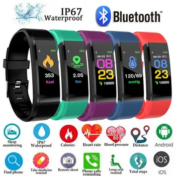 

Smart Bracelet Sport Bluetooth Wristband Heart Rate Monitor Watch ID115 PLUS Fitness Tracker Smart Band Android ios