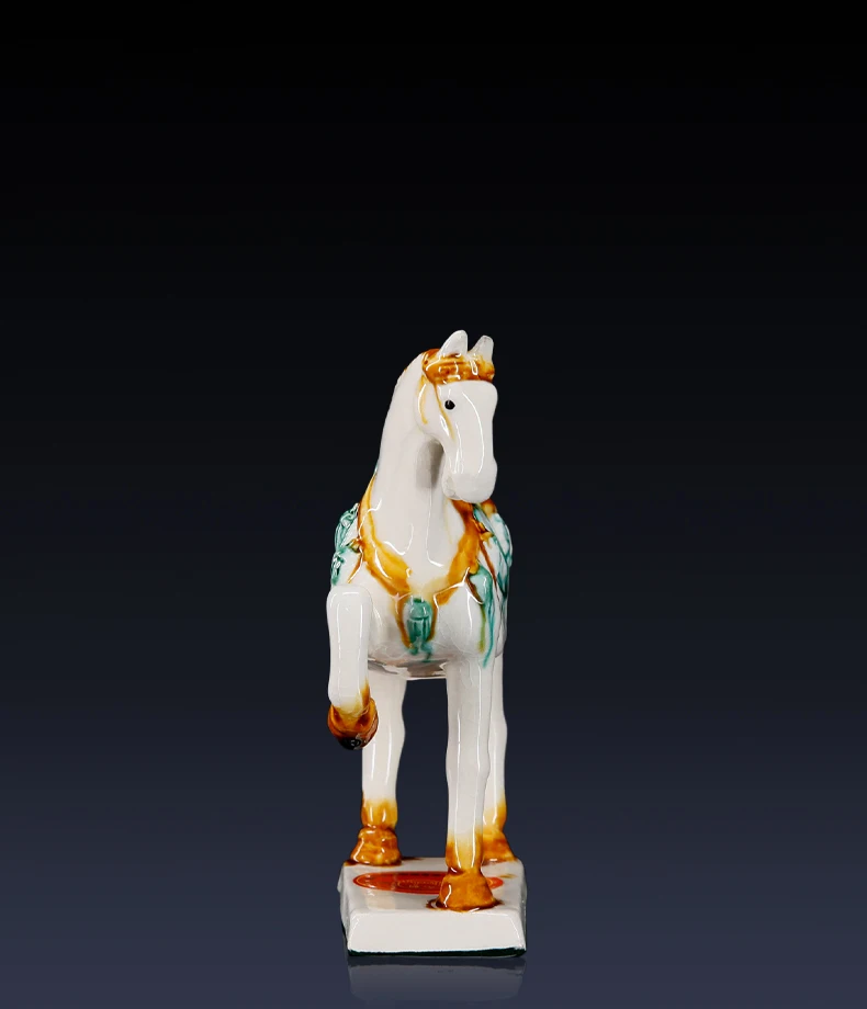 Старинный фарфор керамическая Лошадь Пони Статуя Статуэтка китайская усадьба маленький орнамент фэншуй подарок на день рождения для любителя животных ребенок