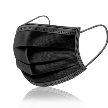 

10/50/100Pcs 3 Layers Black Mask Mouth Mask Face Mask Black Dust Mask Black Facial Respirator Disposable Filter Defense Spray