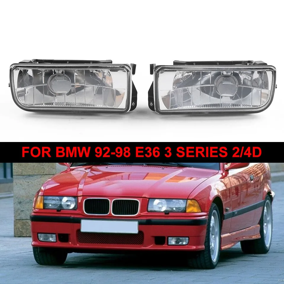 For BMW 92-98 E36 3 Series 2/4d Replacement Fog Lights Lamps Crystal Clear  Lens Without Blubs - AliExpress, image size:960x960
