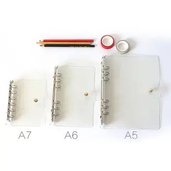 

Ring Binder Cover School Supplies Hand Account Book Recording Document Stationery Transparent PVC Universal Partical