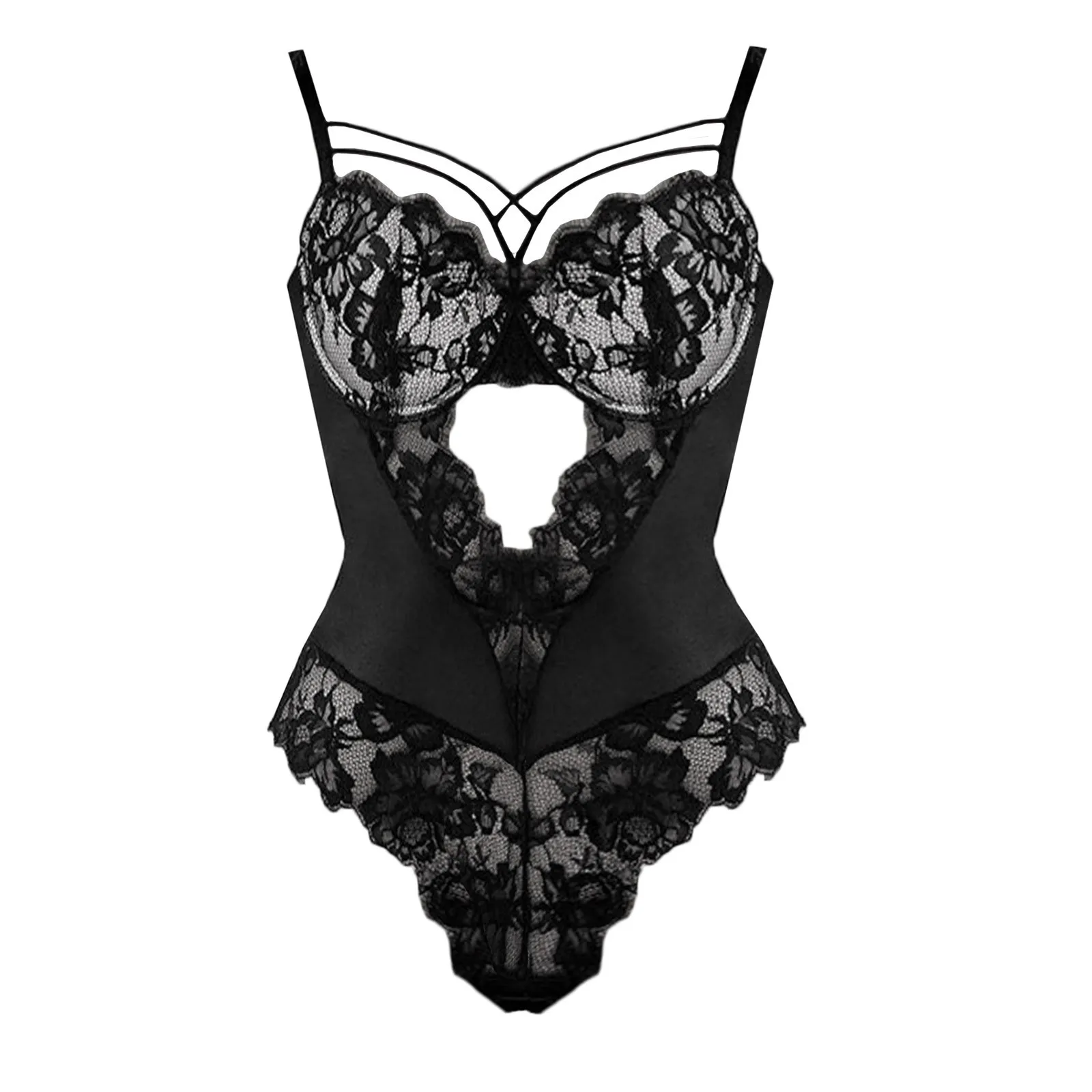 Ladies Teddies Embroidery Sexy Lingerie See Through Bodysuit