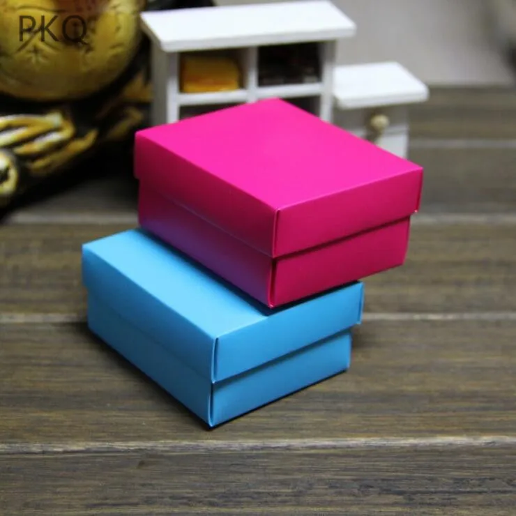 

40pcs Large Carton Gift Boxes Blue/Rose Red Kraft Paper Box Blank Paper Gift Packaging Box Cardboard Box With Lid For Wedding