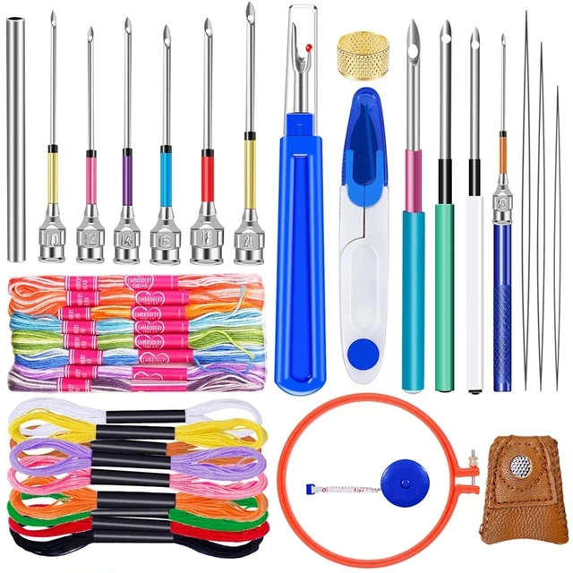 lmzay Punch Needle Tool Kit 24 Rainbow Color Embroidery Thread