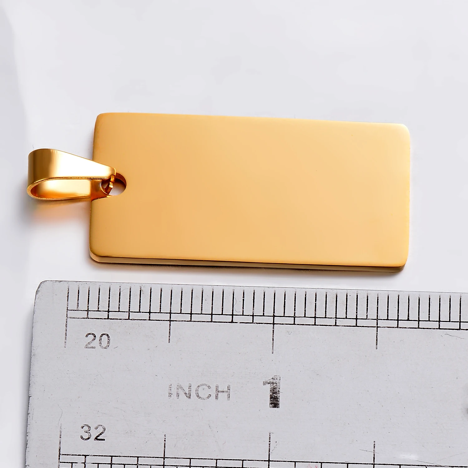 10pcs Wholesale Rectangle 20x40mm Stainless Steel Army ID Blank Dog Tags Pendant Necklace Jewelry Findings Hypollergenic 3