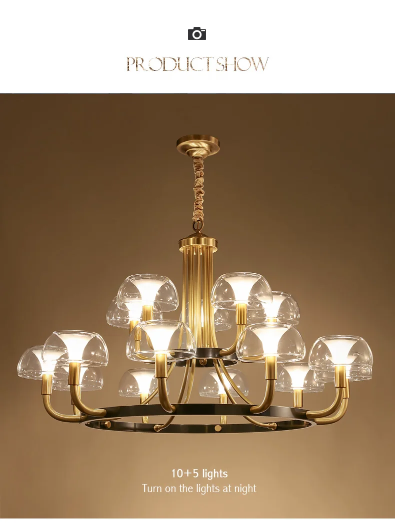 Современный роскошный медный креативный светильник-Люстра для гостиной/столовой, американский светильник, скандинавский светильник, внутренний светильник s