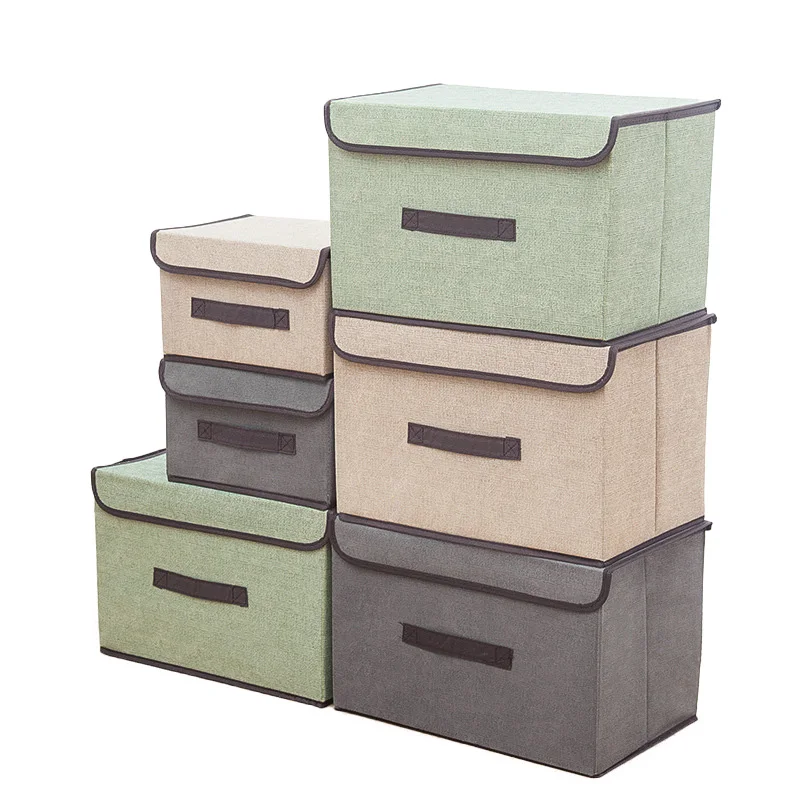 Large Storage Box With Cover Bedroom Shelf Wardrobe Clothes Toy Shoes Sundries Folding Organizer Fabric Foldable For Objects | Дом и сад