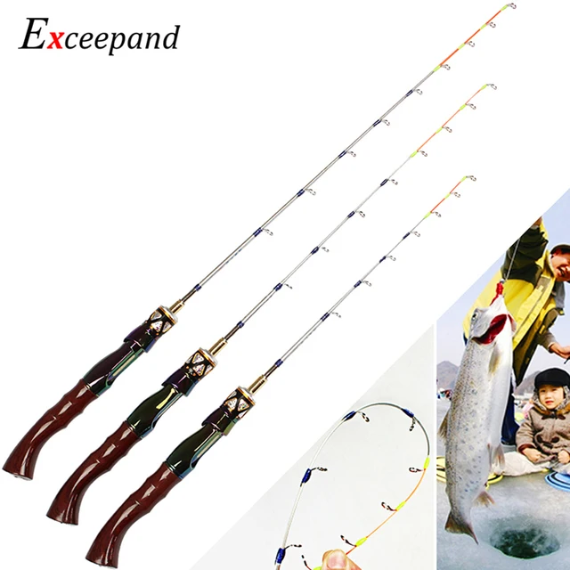 $US $18.99 Exceepand Ultra Light Ice Fishing Rod Solid Sensitive Flat Tip Ice Rod for Winter Ice Fishing Rainb