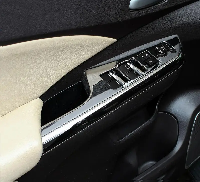 Для Honda CR V CRV 2015 2016 ABS Хромированная Крышка для внутренней двери окна подлокотника