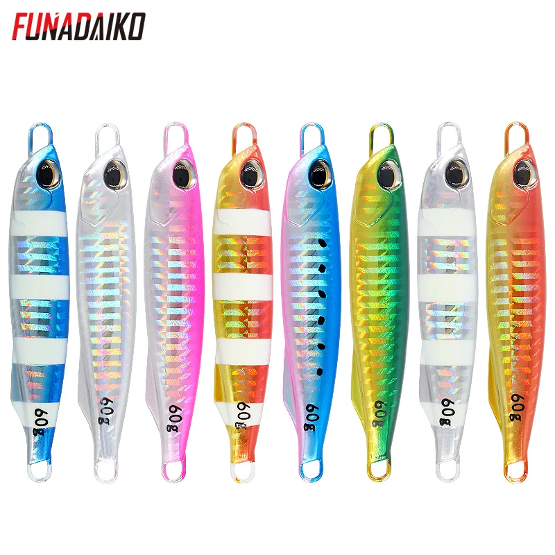 

FUNADAIKO 5pcs/lot fishing lure Metal jig Jigging lure slow jig lures isca artificial fishing jig lure micro jig 30g 40g 60g