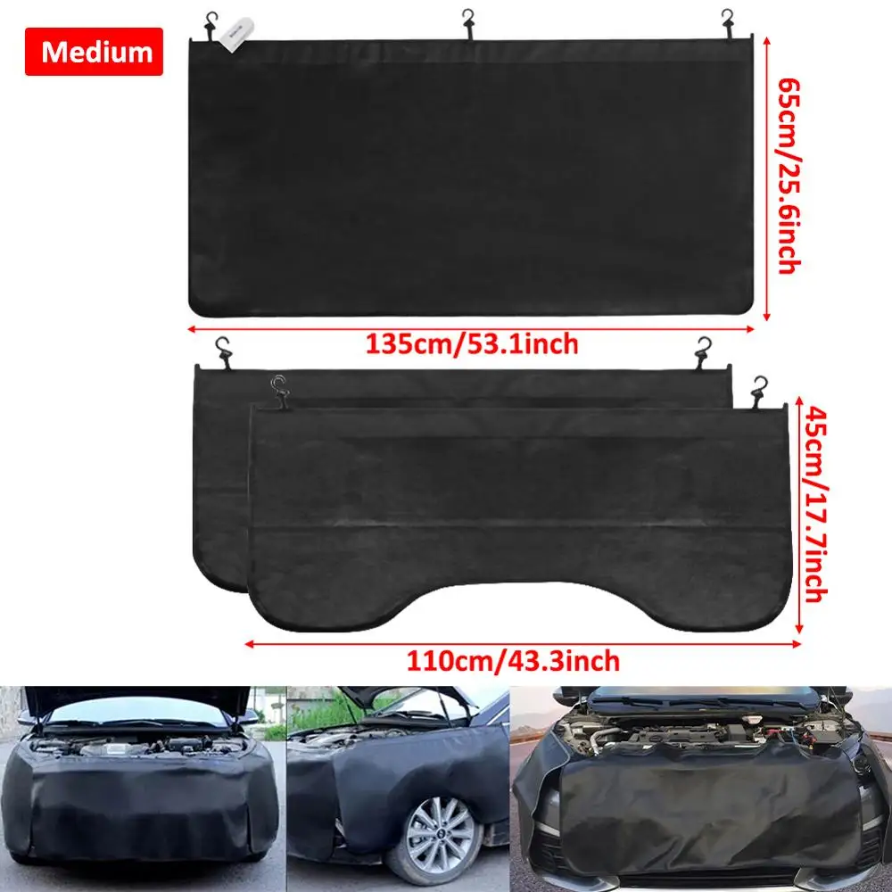 

3pcs Car Repair Fender Protection Pad Washed Leather Three-piece Auto Repair Maintenance Leather Fender Protection Cove