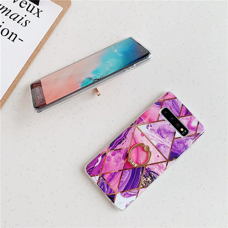 silicone case samsung FLYKYLIN Plating Marble Case For Samsung Galaxy S20 FE S9 S10 Note 20 Ultra S21 S20 S22 Plus Cover Flower Silicone Phone Coque samsung cute phone cover