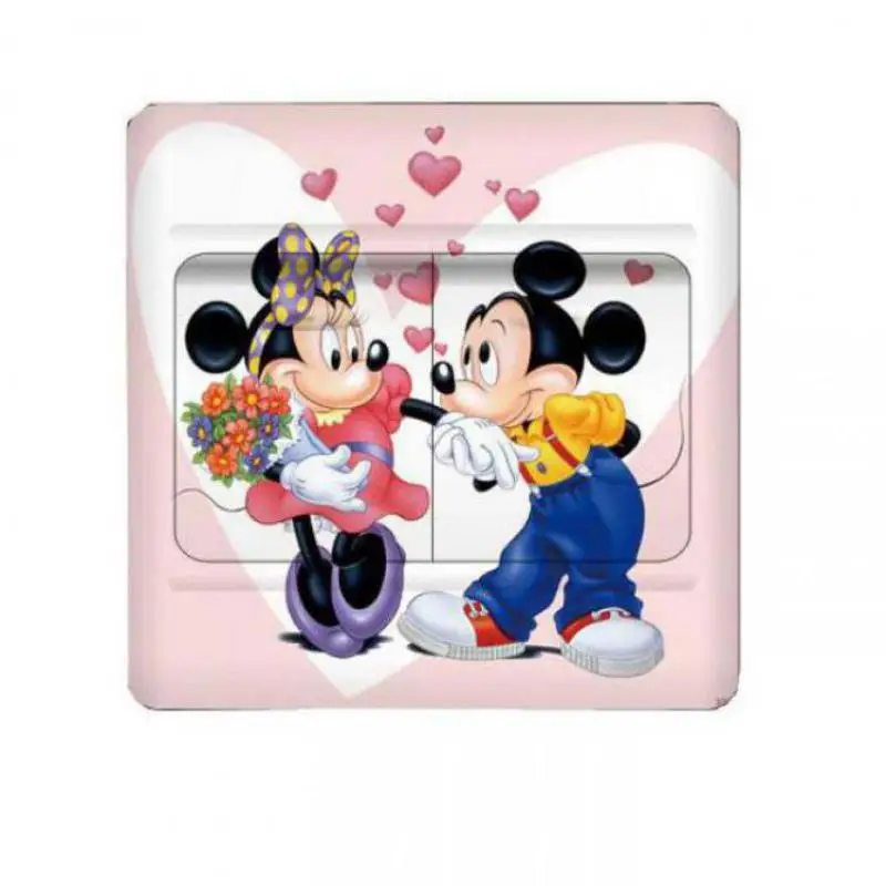 

4 pcs New Light Switch Stickers Cartoon Mickey Minnie Kids Room Bedroom Wall Stickers Bathroom home decor