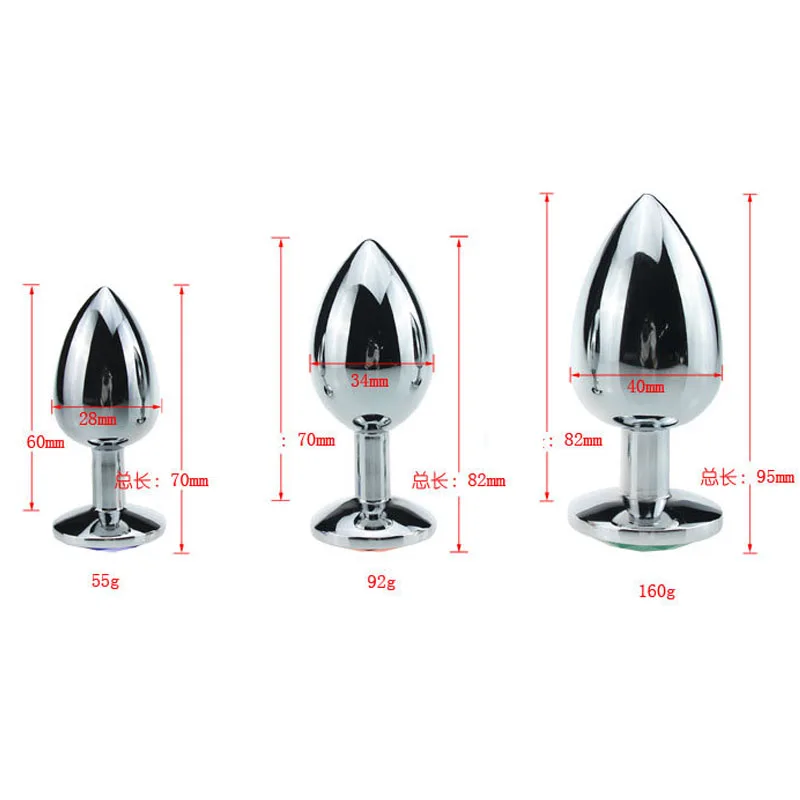 3 Sizes Small Medium Large Metal Anal Plug Gay Sex Toys Butt Plug Sex Products Bdsm Bondage Shop Toys Adults Women Men anal plug anal sex toys