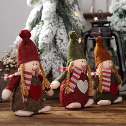 1 шт., милый полосатый шарф для девочек и мальчиков, кукла, Рождественский орнамент, подарок на Новый год, Рождественский Декор, товары для