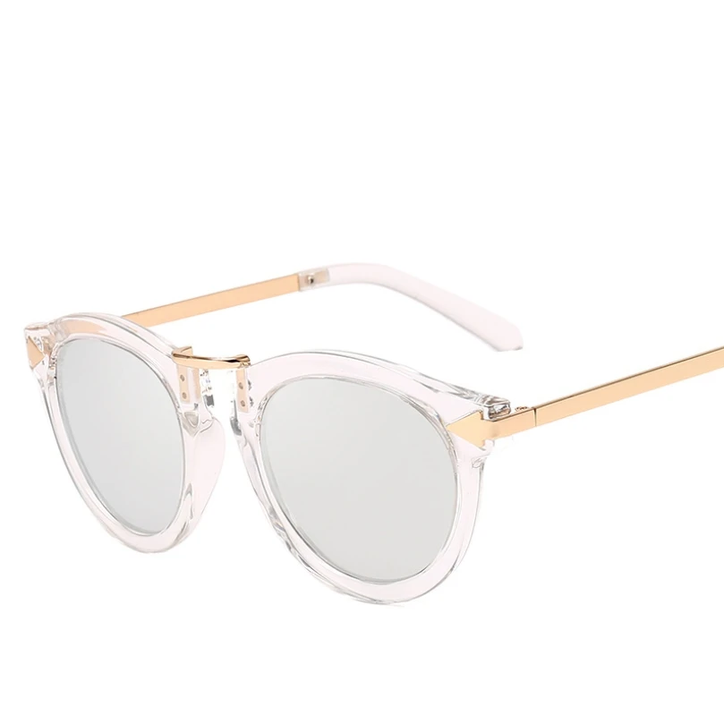 46217 черные, белые, в полоску, классические, трендовые солнцезащитные очки со стрелками, мужские, женские, с металлическими ножками, очки, UV400 - Цвет линз: silver