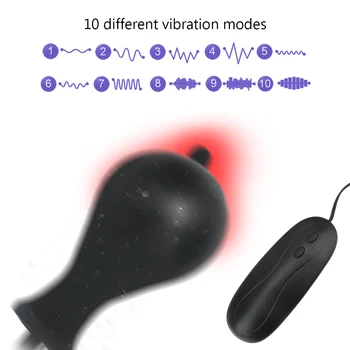 10 Frequency Super Big Butt Plug Anal Expander Anus Dildo Vibration Expand Inflatable Anal Plug Sex Toys For Woman Men Gay 2
