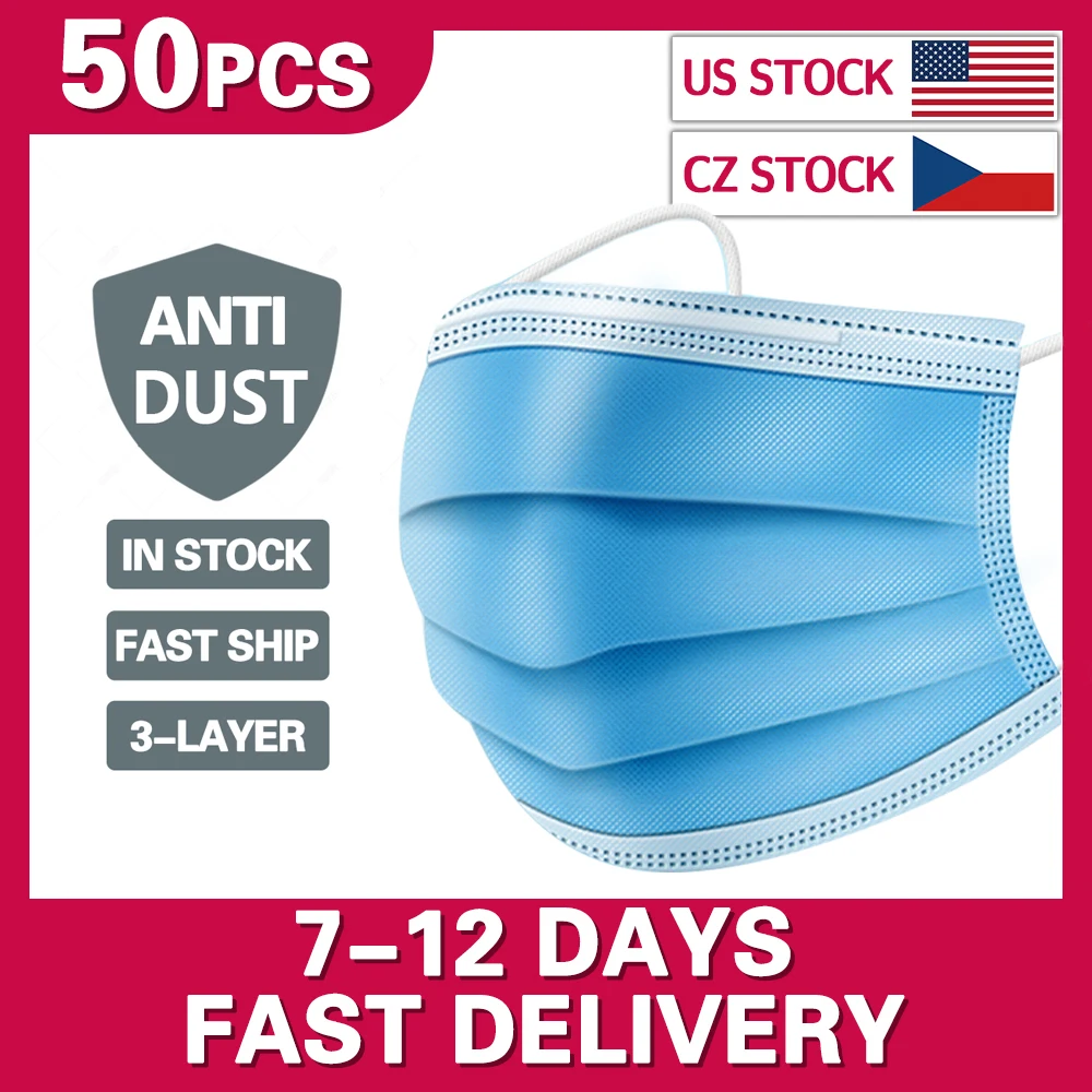 

100PCS Mask Mouth 3 Layers Activated Bamboo Carbon Prevent Anti-Dust Bacteria Repeatability Civil Mouth Face Mask