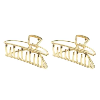 

2pcs Hair Pins Geometric Hair Claw For Women Girls Clamps Hair Crab Metal Gold Hair Clip Claw Accessories Hairpins Ornament