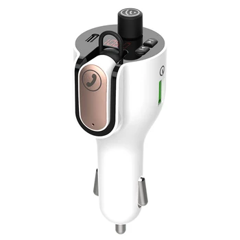

New Bluetooth 5.0 FM Transmitter Handsfree In-Ear Earphone Car MP3 Player Support Type-C USB Charger