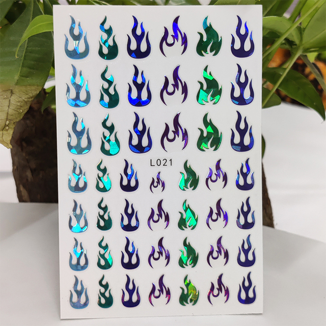Nail Sticker Waterproof Shining Stickers for Nails Sweet Watermelon Popsicle Fruit Nail Art Decoration Aurora Silver Design
