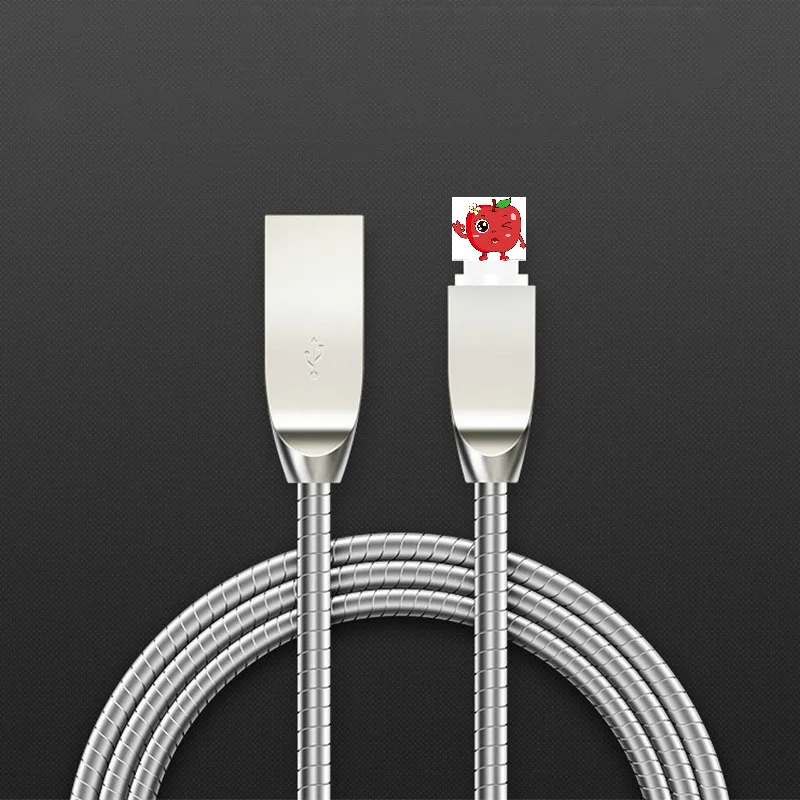 Металлический цинковый сплав Micro usb type C зарядный кабель 8 PIN для Iphone Xs Max samsung Galaxy Note 9 зарядное устройство для Android зарядный кабель 1 м