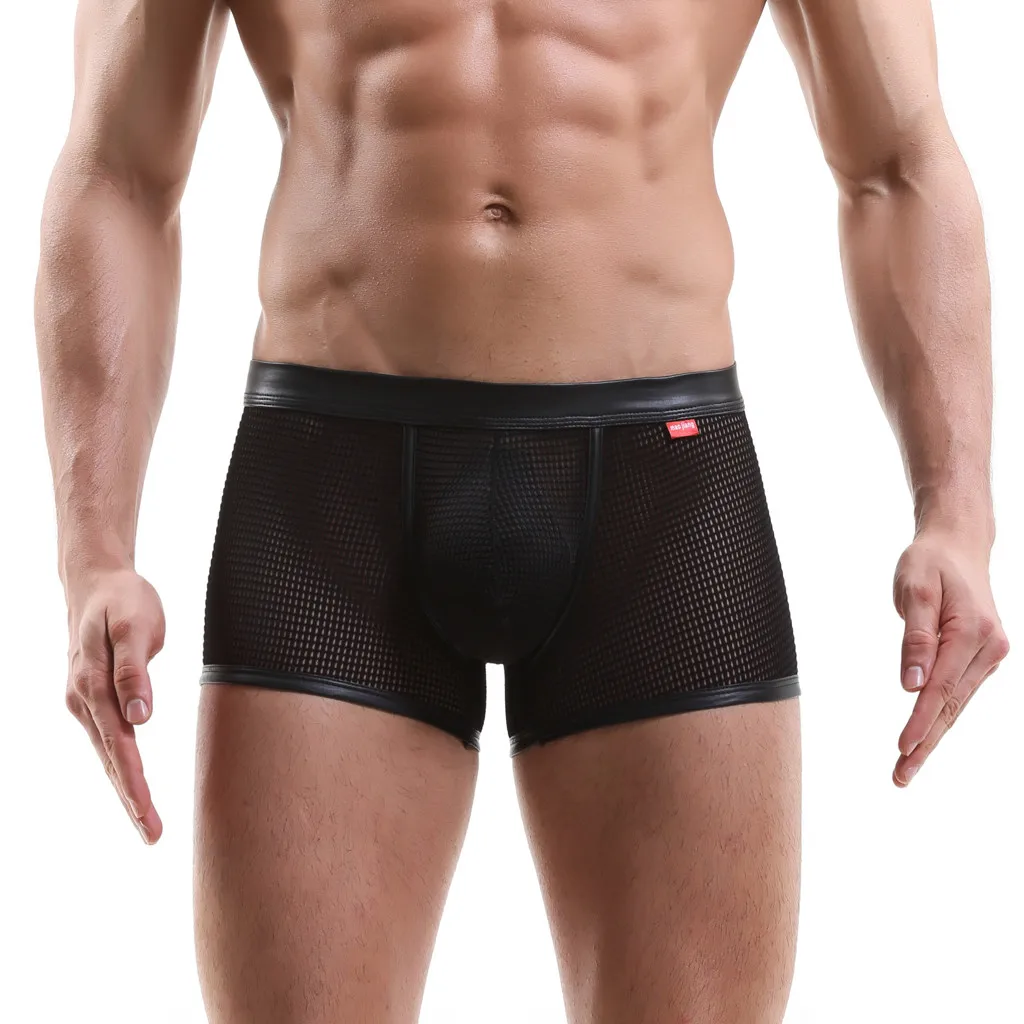 

Boxers Men Underwear Sexy Boxers Mesh Breathable Comfort Pants Sexy Boxer Underpants High Quality 2019 New Ropa Interior Hombre