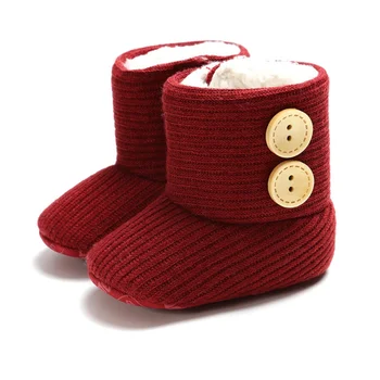 

6M-18M Autumn Baby Girl Boy Cute Shoes Non-slip Cotton Knitting Boots Casual Shoes First Walkers Newborn Cute Soft Sole Shoes