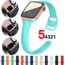 Ремешок для Apple Watch 38 мм 42 мм спортивный силиконовый iWatch 5 4 ремешок 44 мм 40 мм ремень браслет correa Apple watch 5 4 3 Аксессуары